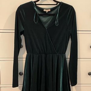 GREEN VELVET DRESS